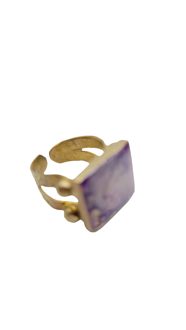 Raw brass and purple Ring (Bracelet 1415)