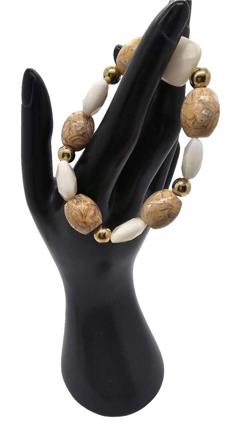 Mother of Peral and Quartz Bracelet and Earring set (Ethnix 1477)