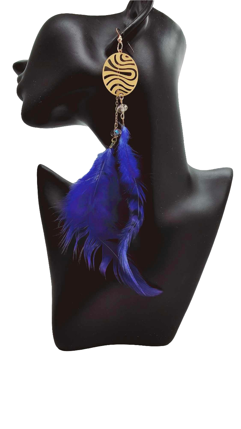 Blue feather Earrings (BBW 1444)