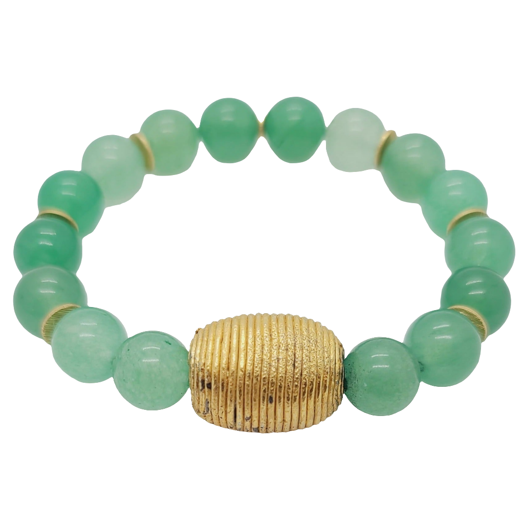 Seafoam green and brass bracelet (Bracelet 878)