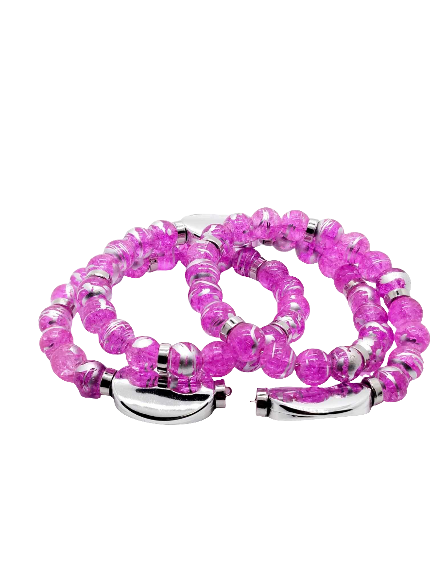 Pink and Silver infinity bracelet (Bracelet 1119)