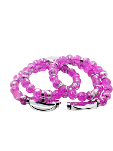 Pink and Silver infinity bracelet (Bracelet 1119)