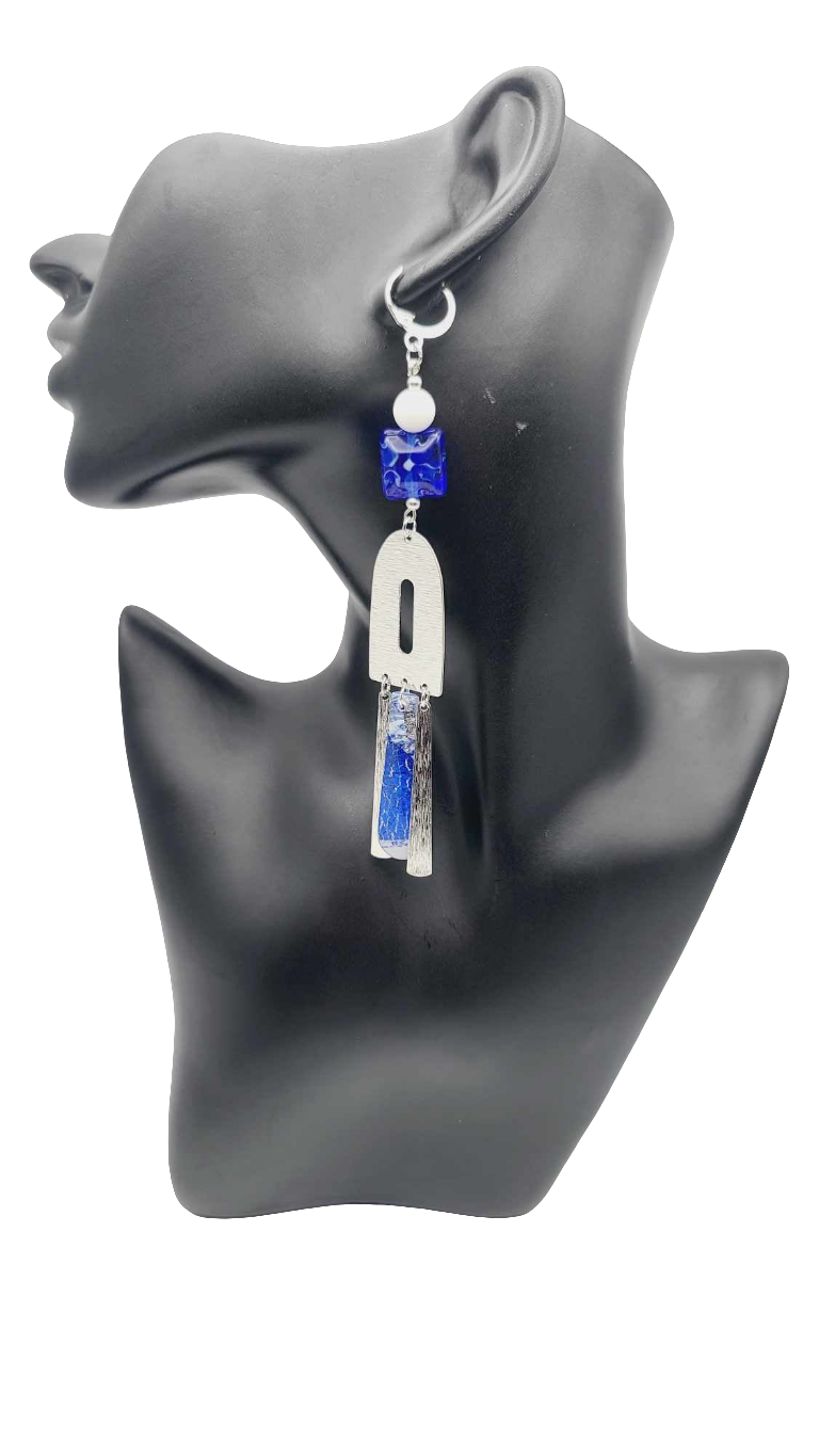 Silver and blue Earrings (Savage 1505)