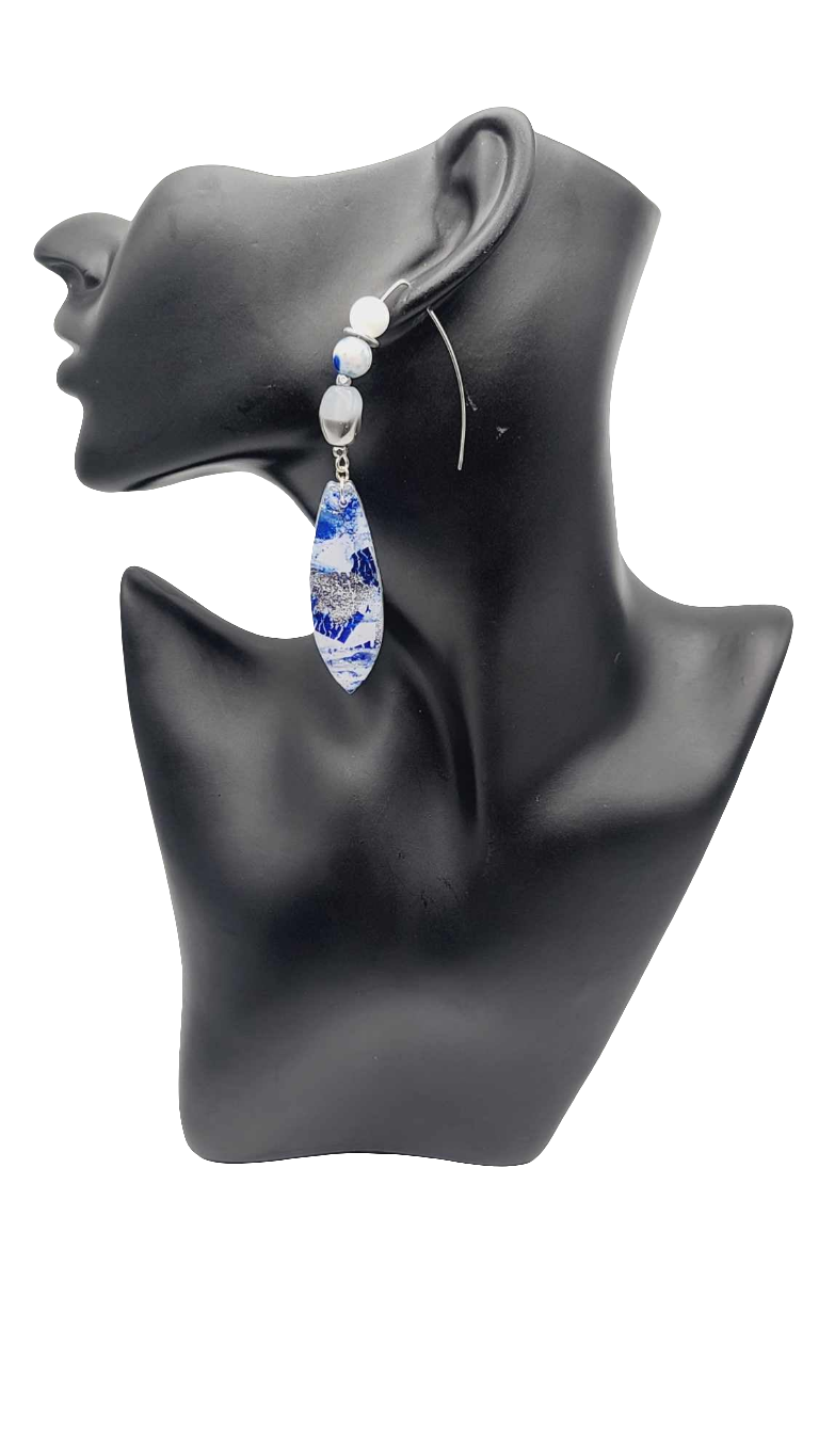 Blue silver clay Earrings (Savage 1499)