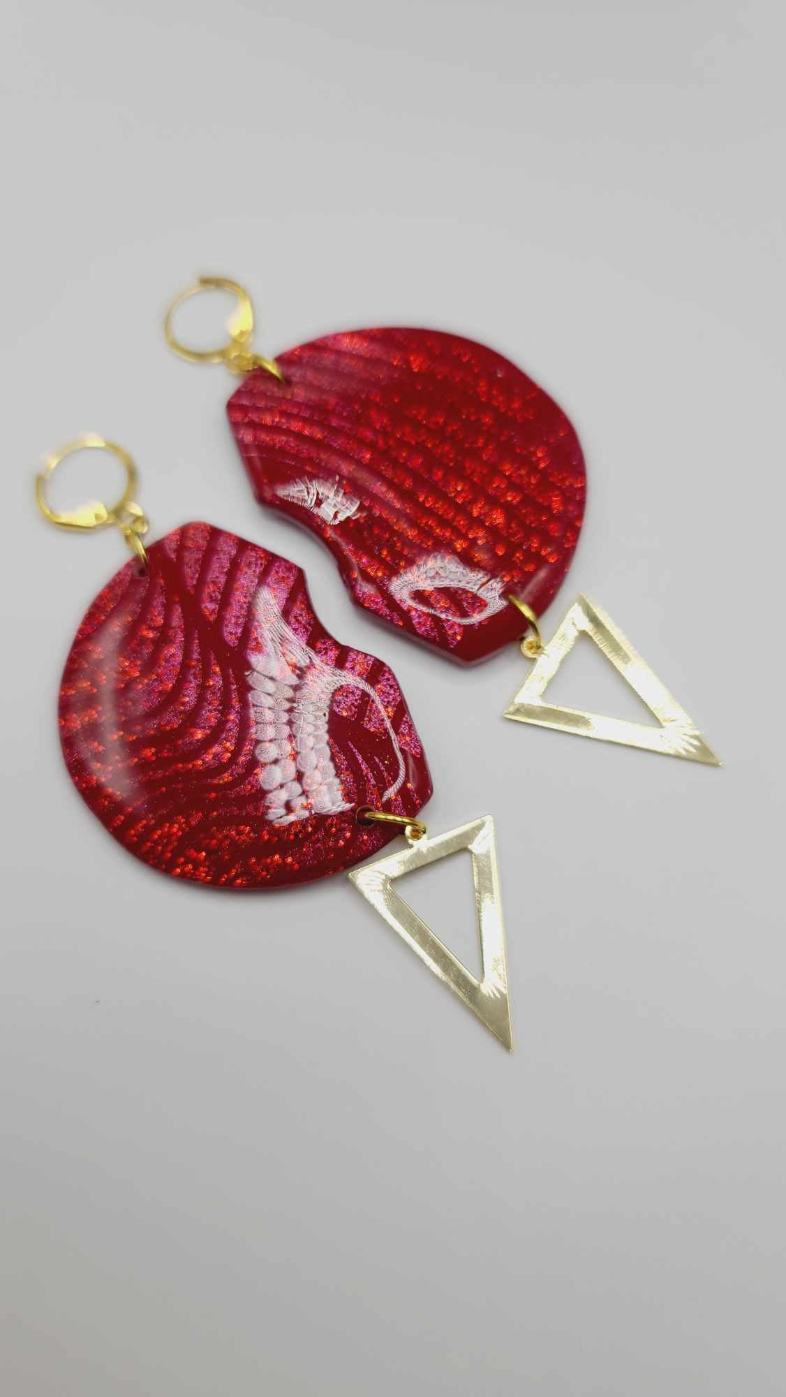 Red clay Earrings (Mosaic 1382)