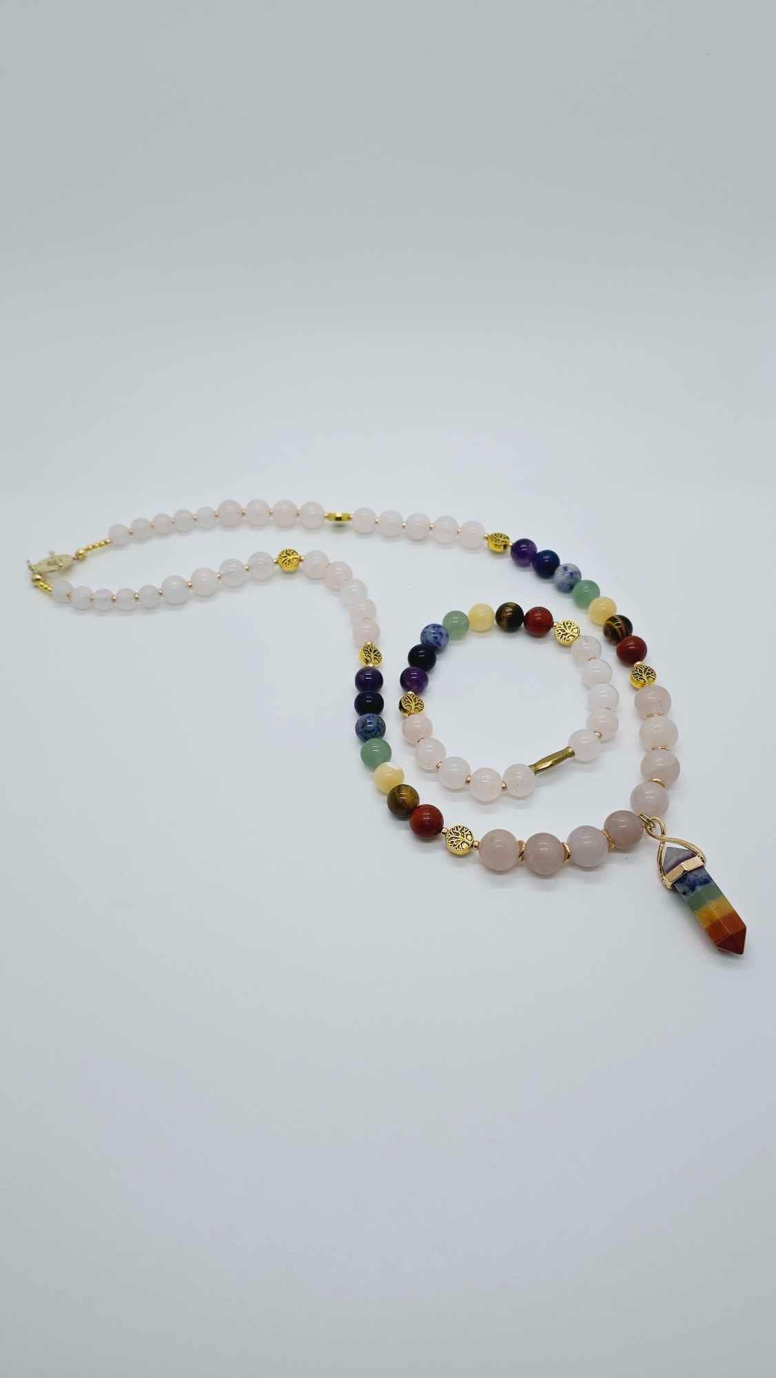 Chakra stone necklace set! (1246 Influencer)