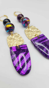 Purple clay Earrings (Mosaic 1383)