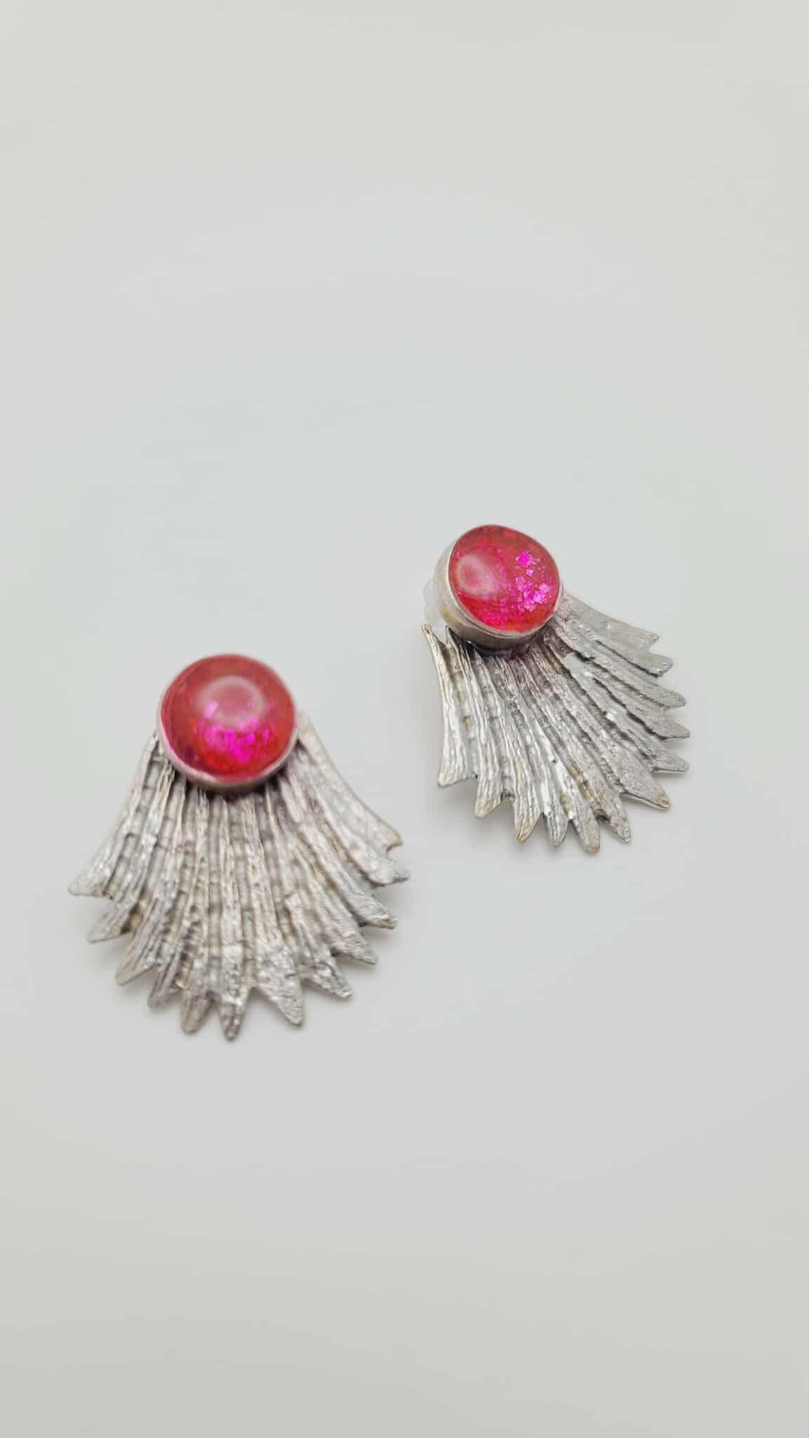 Blush Radiance Fan Earrings (Short 1706)