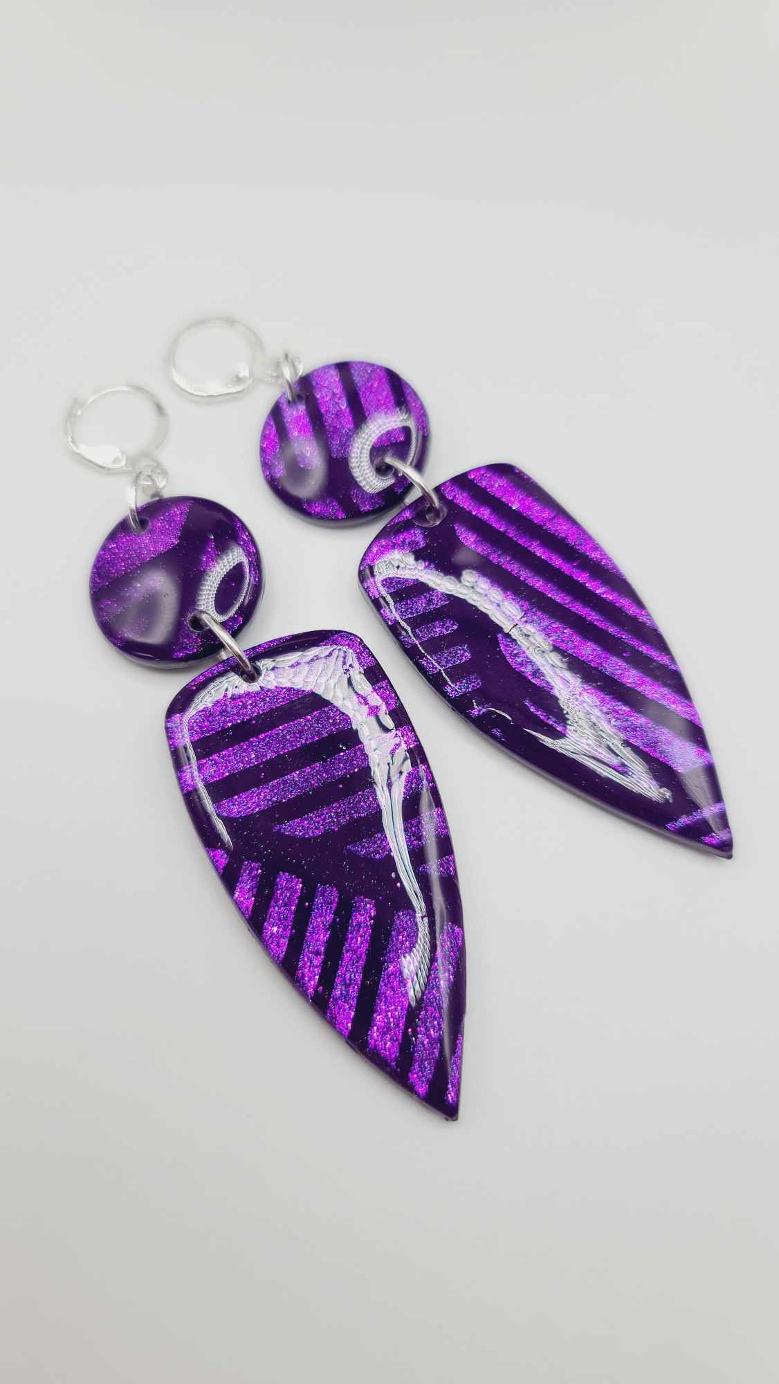 Purple clay Earrings (Mosaic 1388)