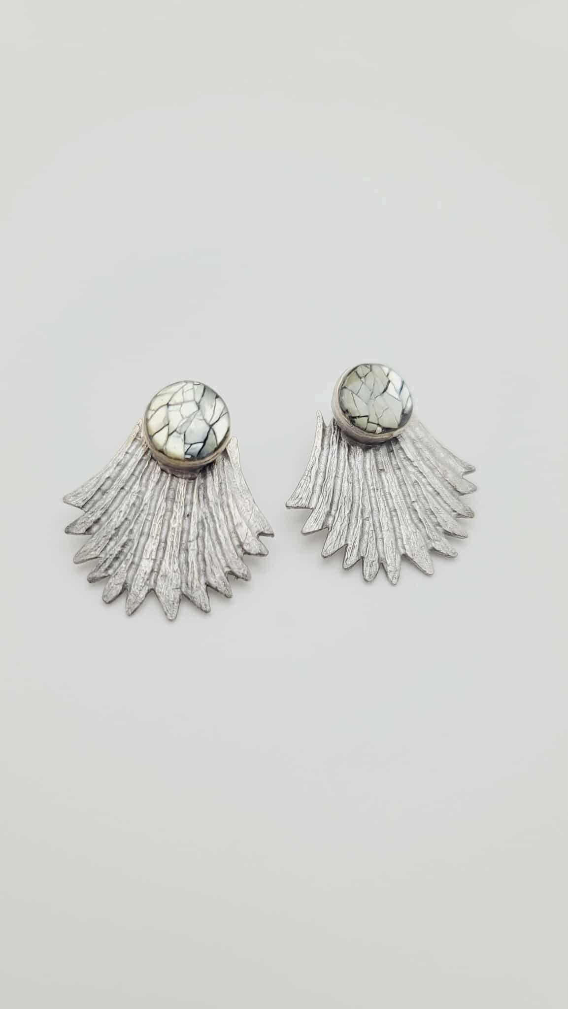 Lunar Veil Fan Earrings (Short 1708)