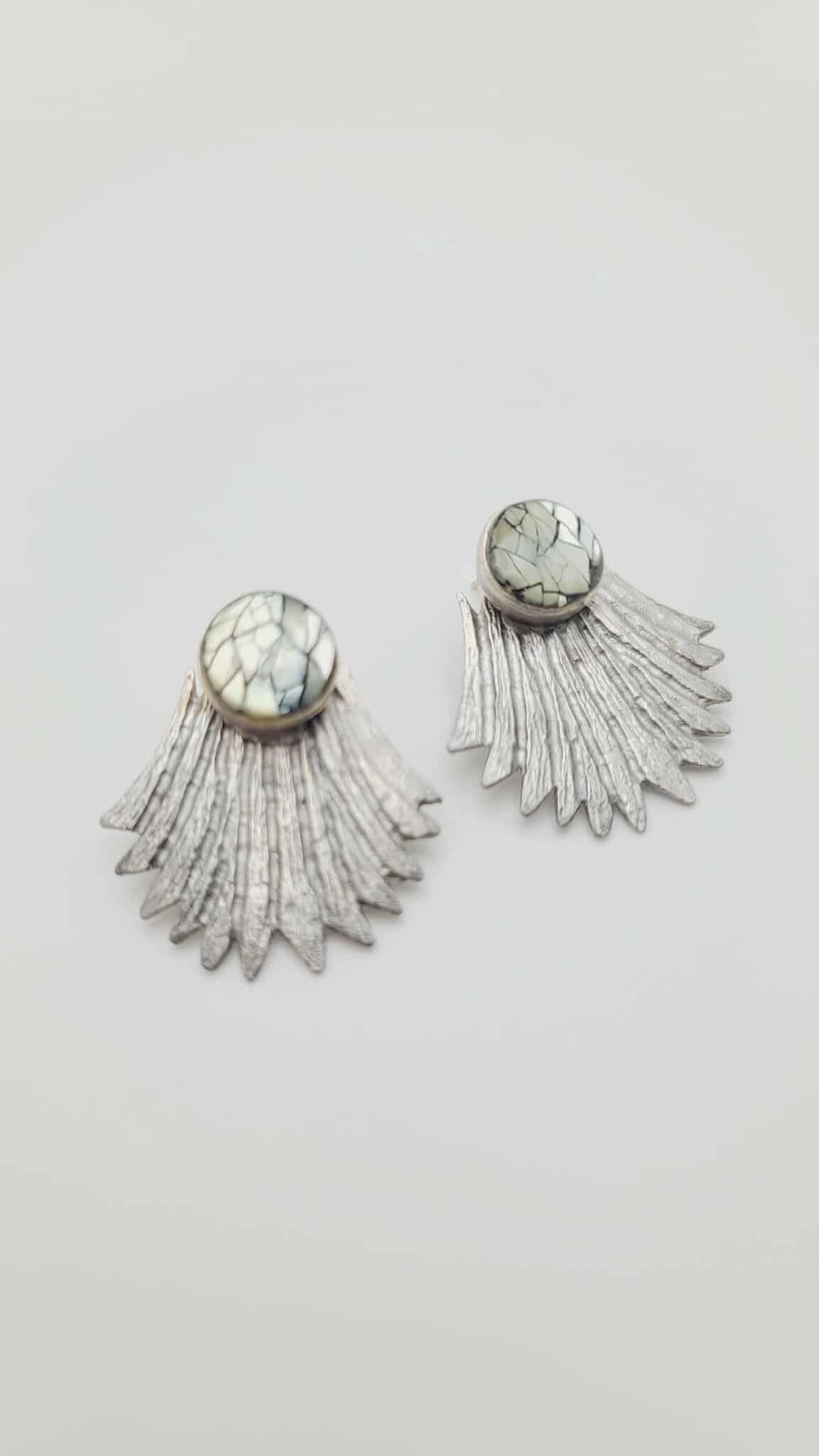 Lunar Veil Fan Earrings (Short 1708)