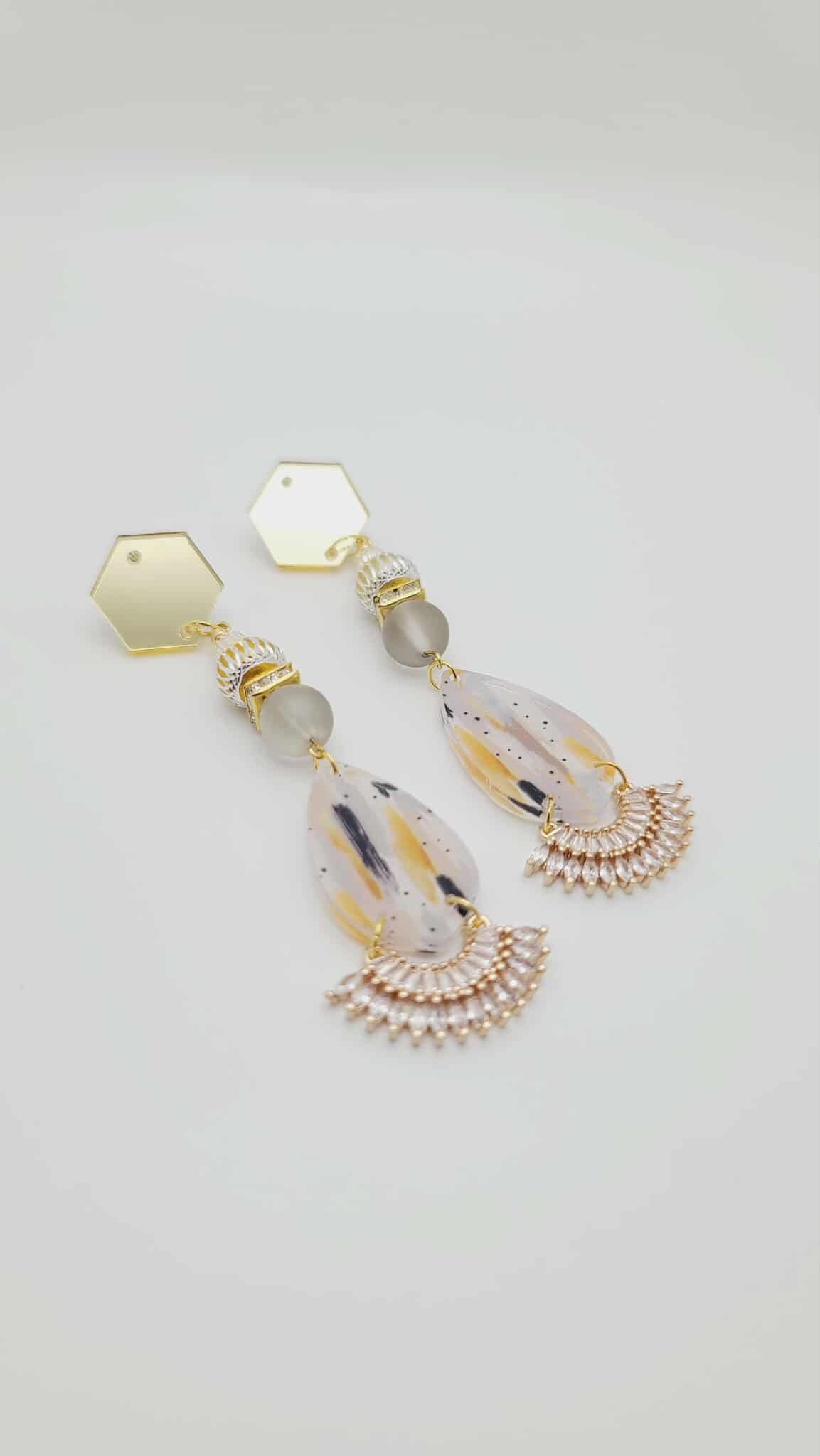 Golden Mirage Earrings (Mosaic 1637)