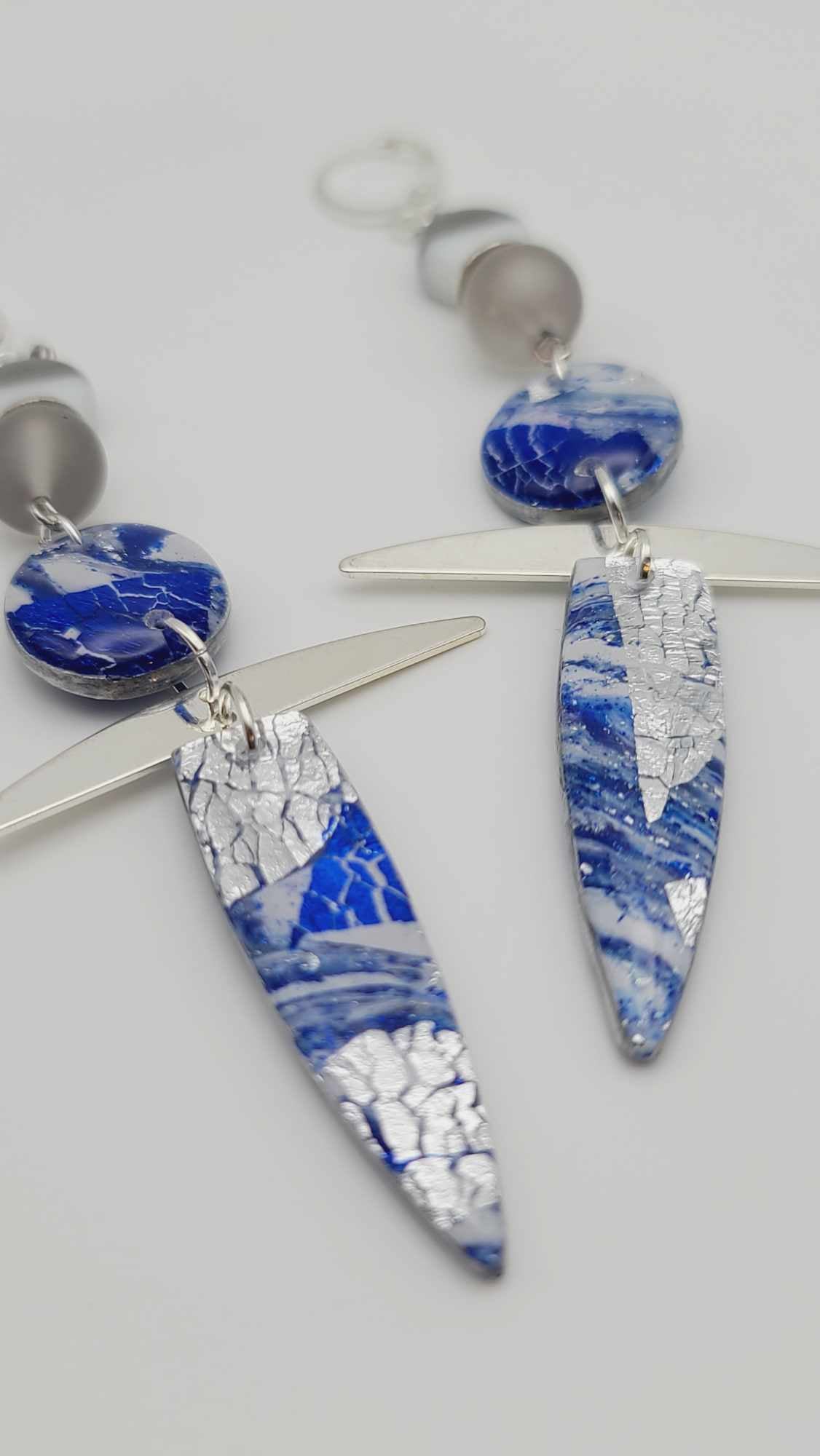 Blue and silver clay Earrings (Savage 1497)