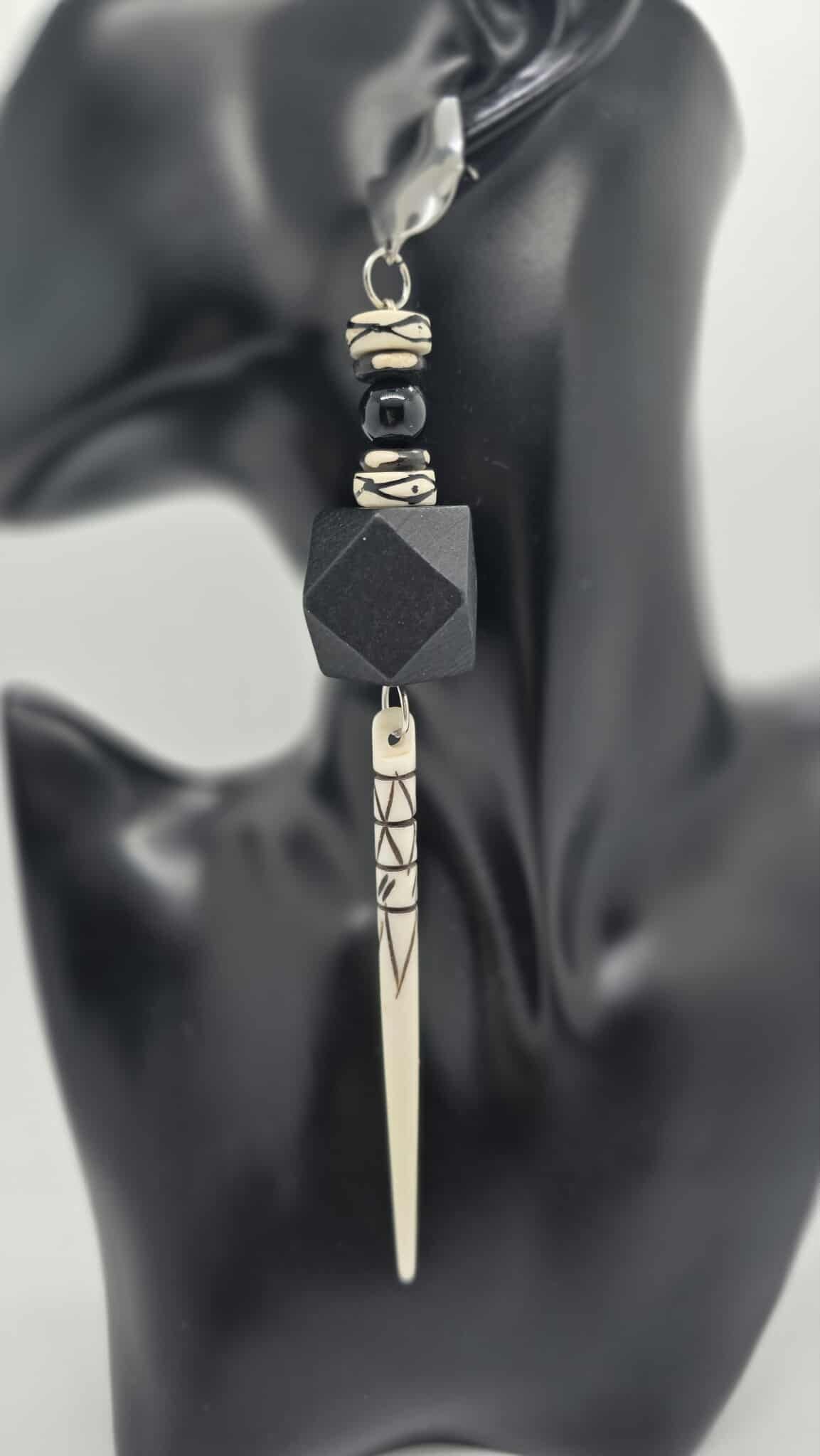 Midnight Obsidian Statement Earrings (BBW 1702)