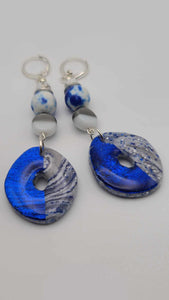 Blue and grey clay Earrings (Savage 1503)