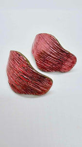BILLY Coral pink clay earrings! (1292 Mosaic)