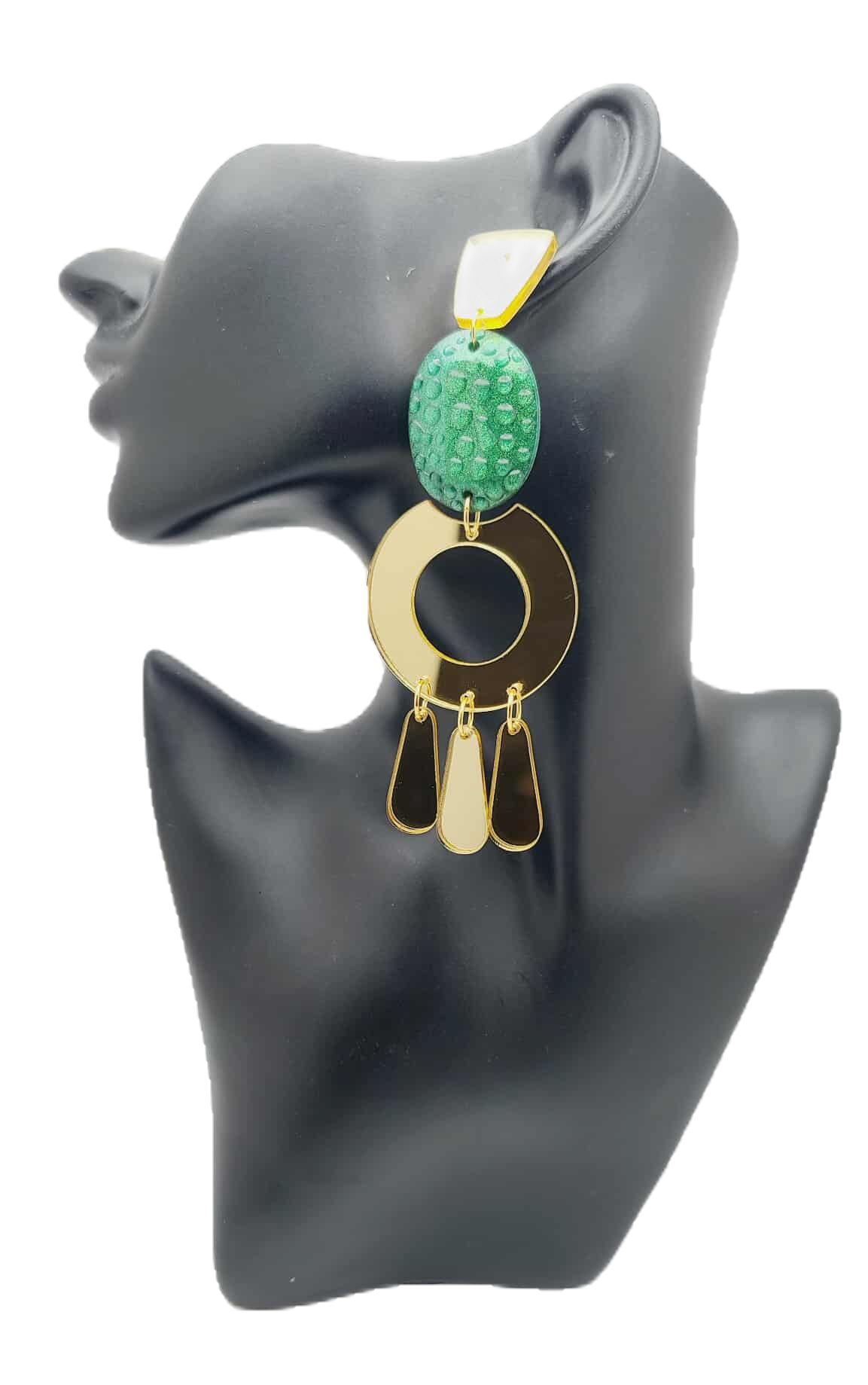 Verdant Eclipse Statement Earrings (Gold Rush 1656)