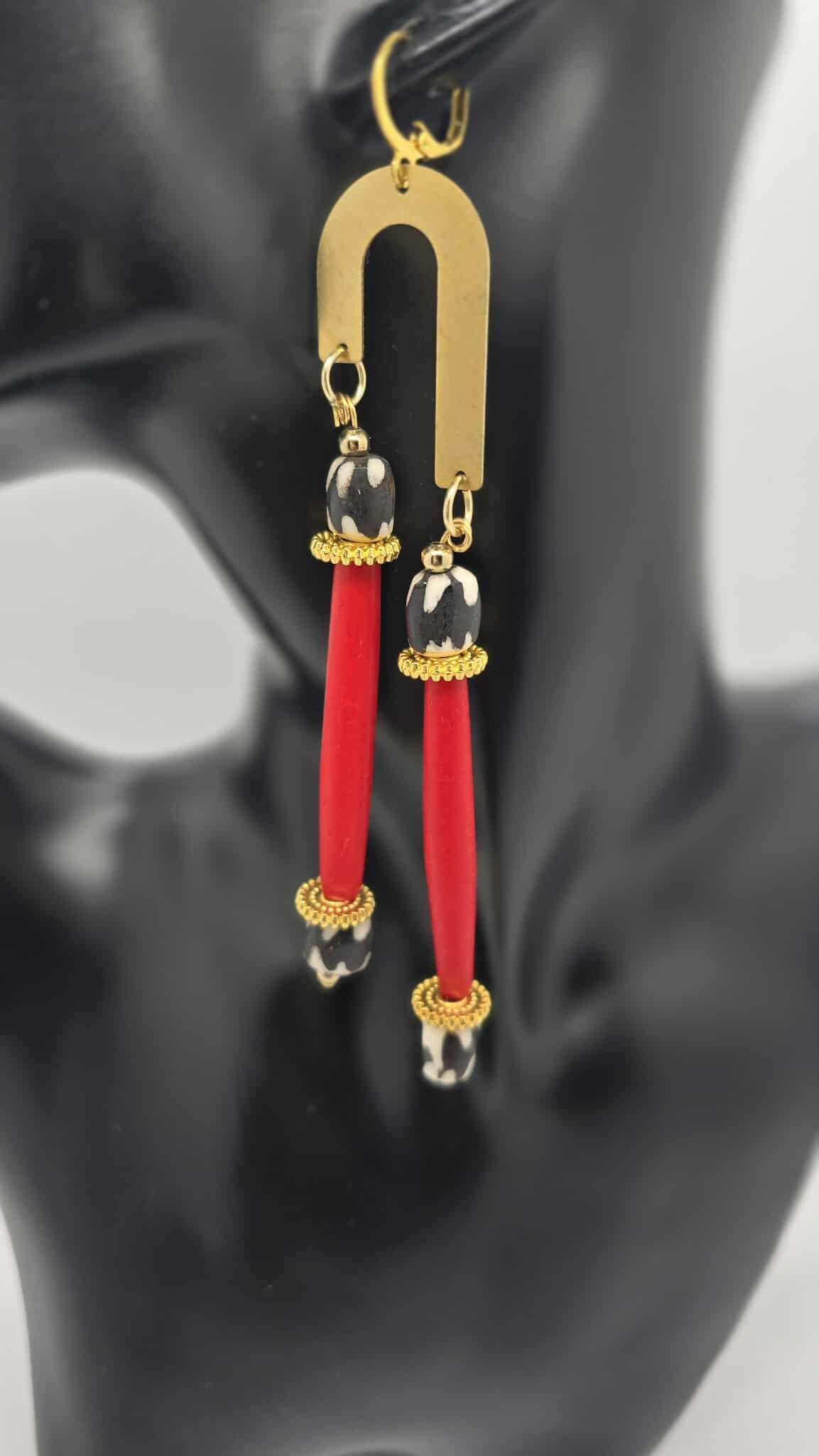 Scarlet Arc Drop Earrings (Ethnix 1698)