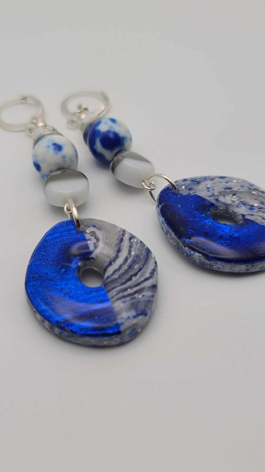 Blue and grey clay Earrings (Savage 1503)