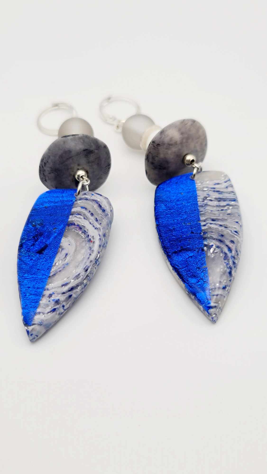 Blue and grey clay Earrings (Savage 1504)