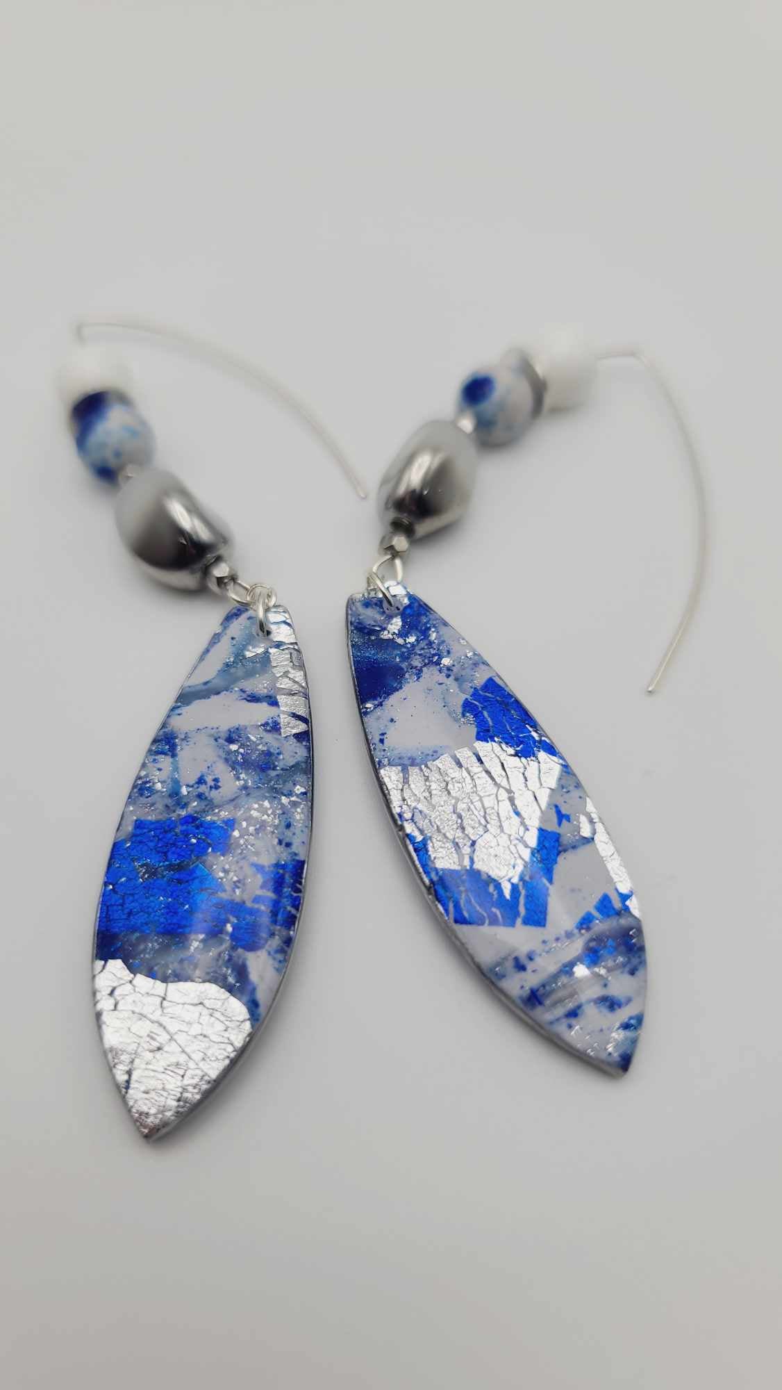 Blue silver clay Earrings (Savage 1499)