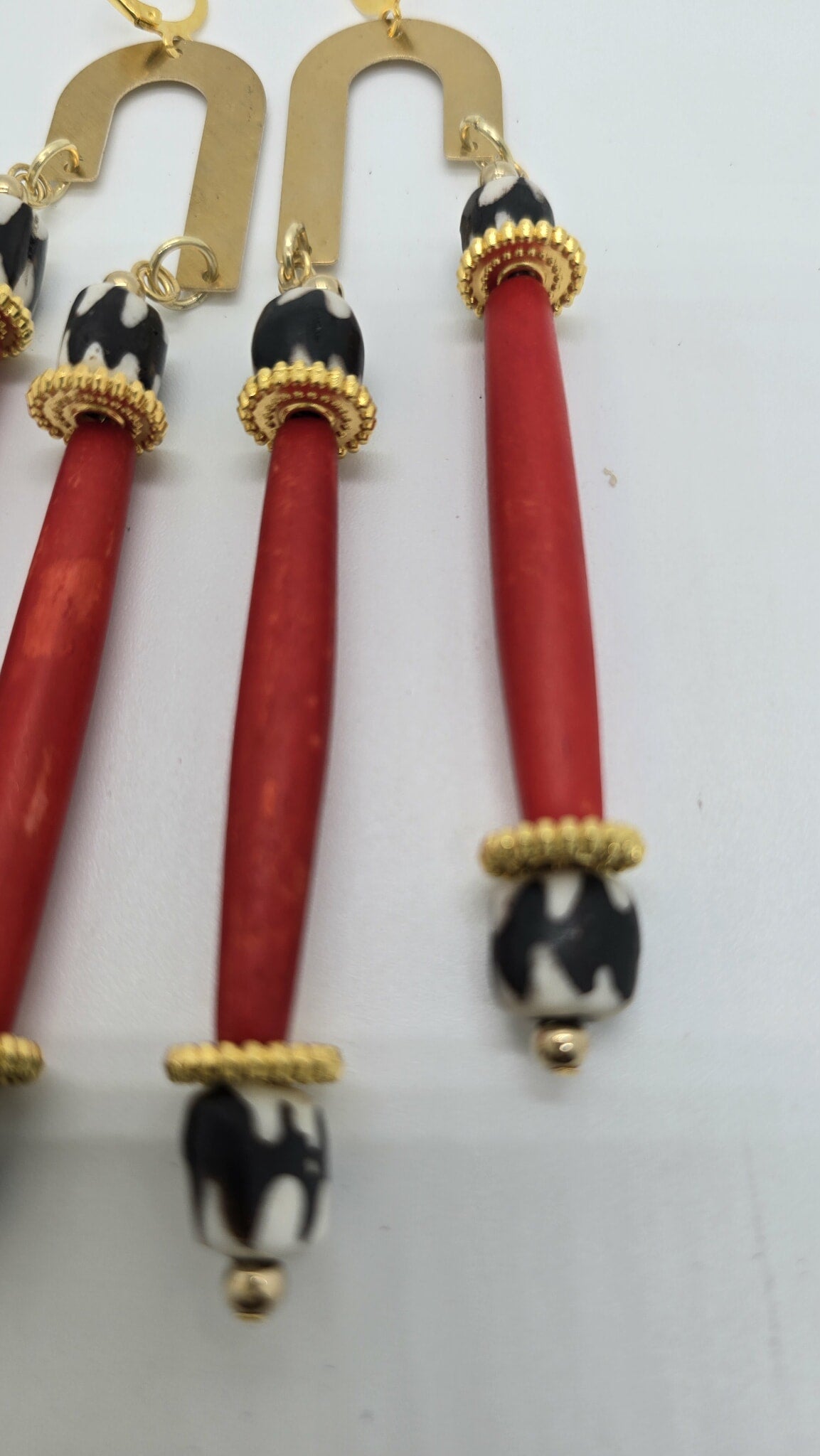 Scarlet Arc Drop Earrings (Ethnix 1698)