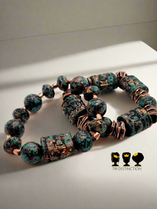 blue copper teal patina bracelet (Bracelet 1123)