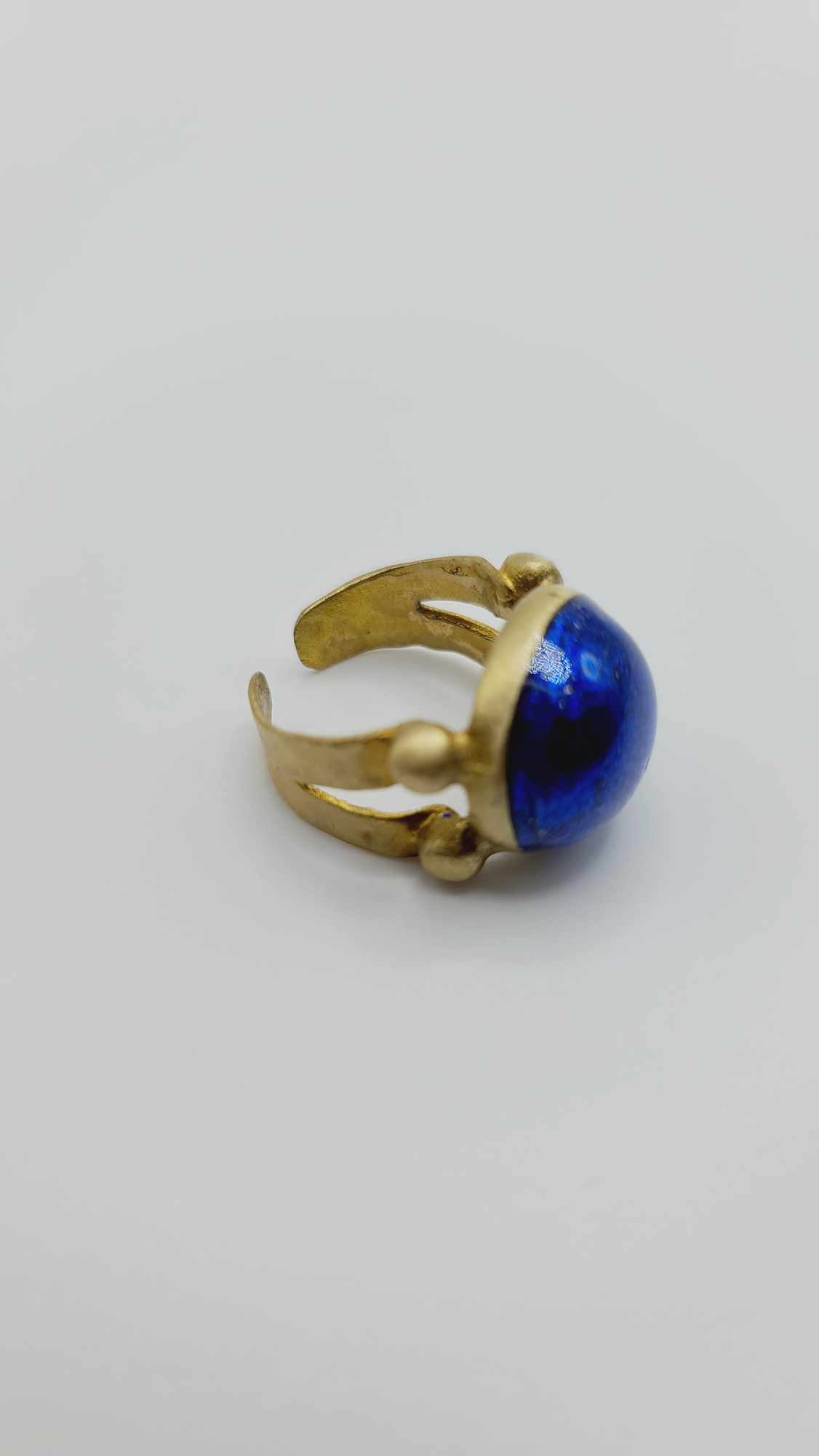 Brass blue clay Ring (Bracelet 1402)