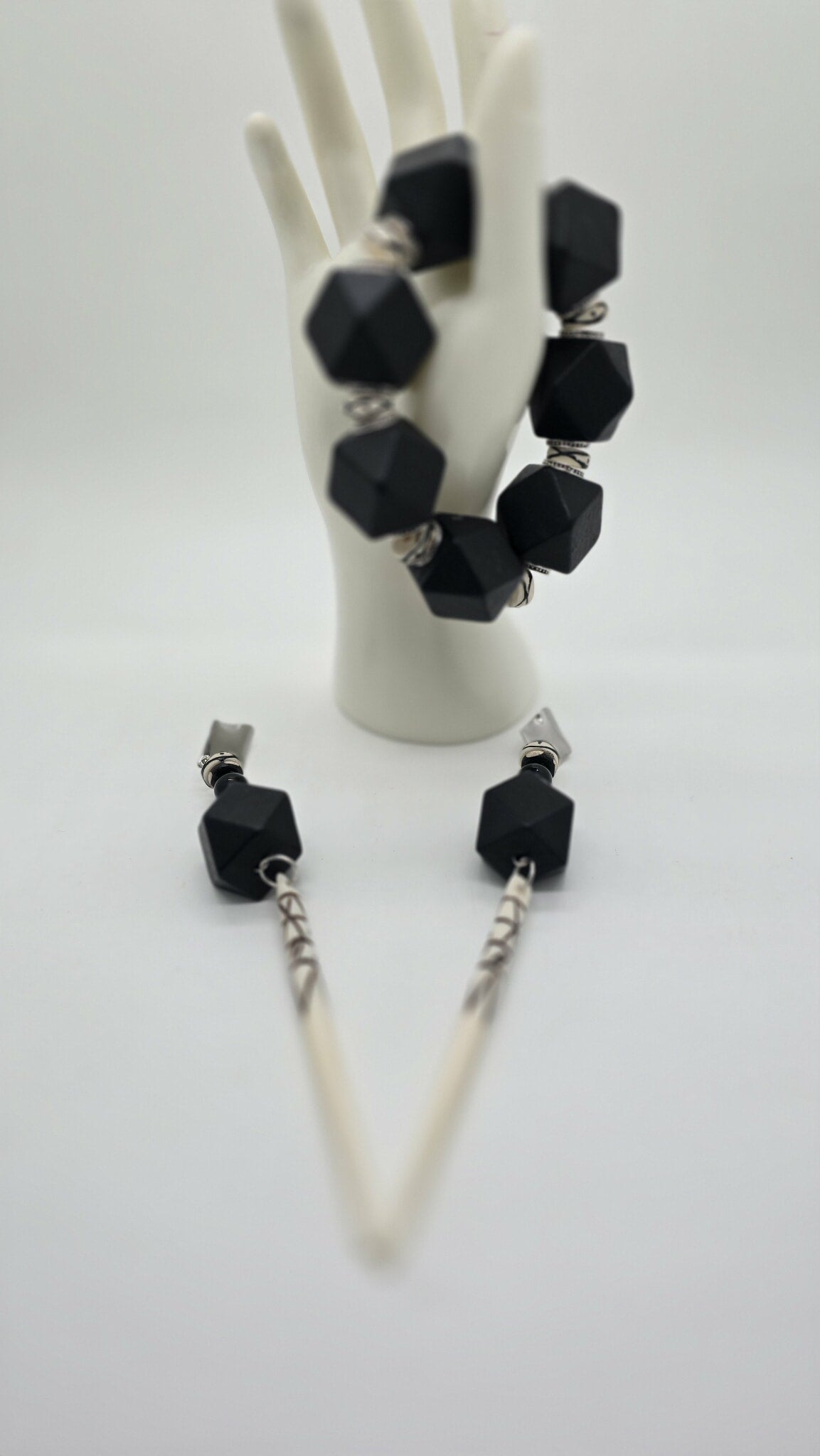 Midnight Obsidian Statement Bracelet (Bracelet 1703)