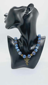 Blue watermelon ceramic necklace set! (1258 Influencer)