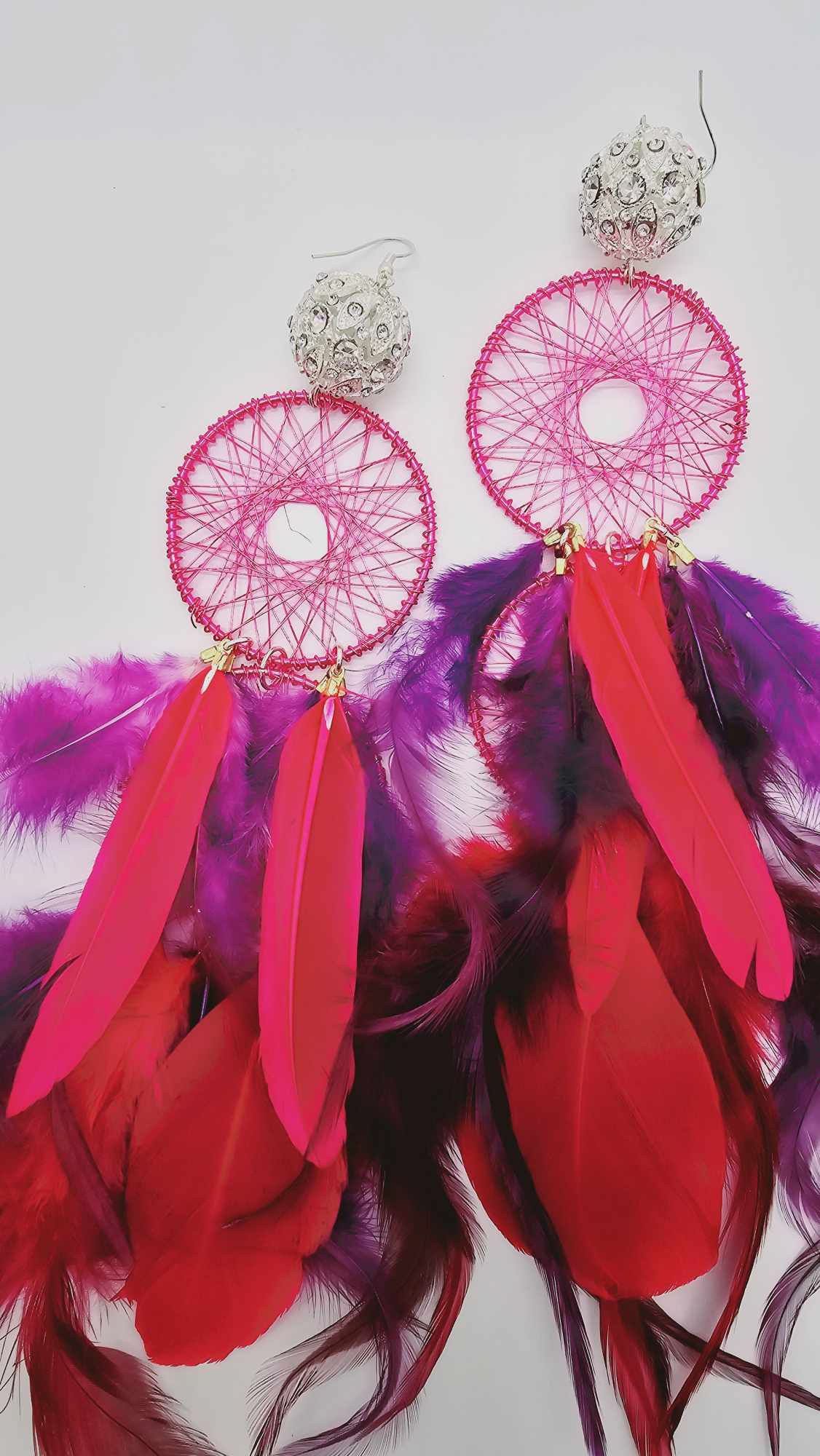 Purple and hot pink Earrings (BBW 1443)