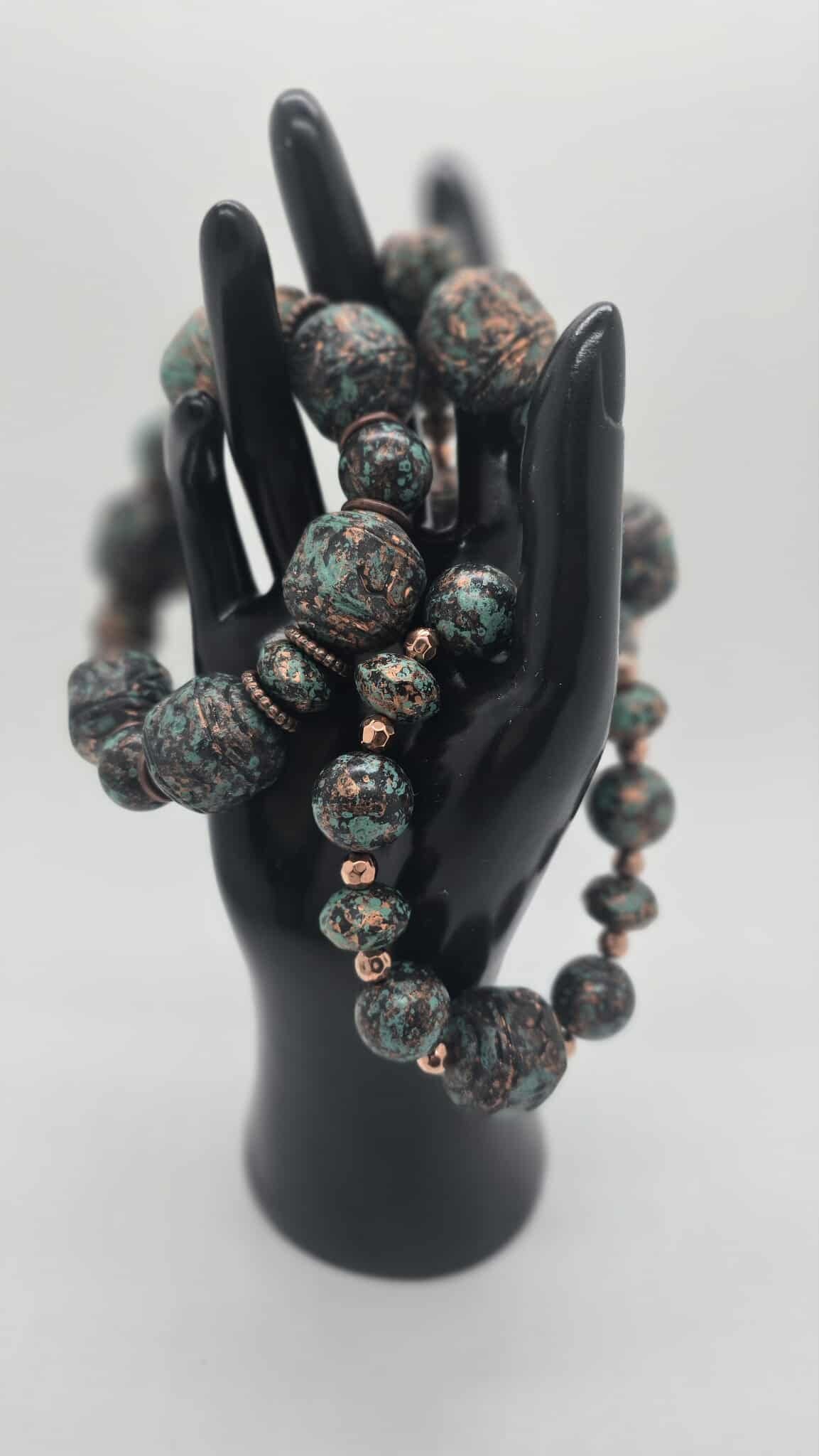 Verdigris Earth Earrings & Bracelet Set (Influencer 1674)