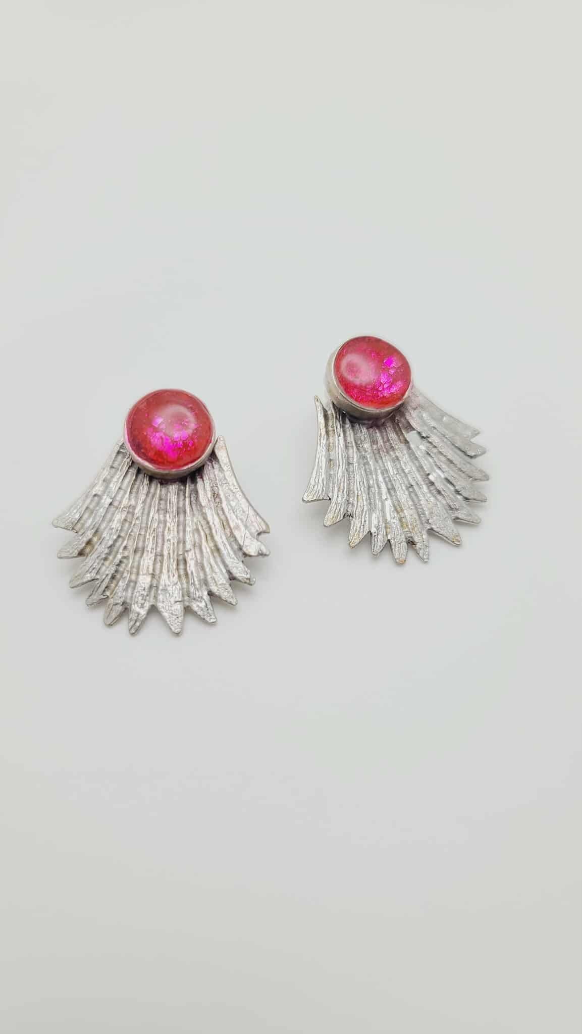 Blush Radiance Fan Earrings (Short 1706)