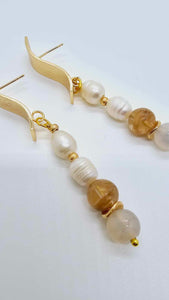 Coral jade and freshwater pearl necklace set! (1247 Influencer)