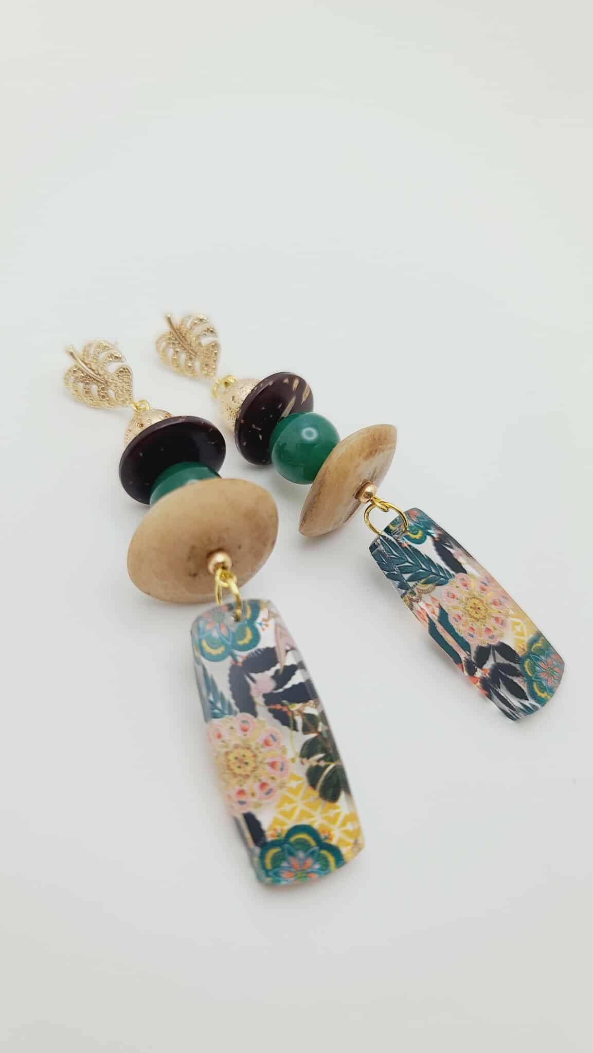 Verdant Muse Earrings Mosaic 1636