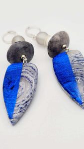 Blue and grey clay Earrings (Savage 1504)