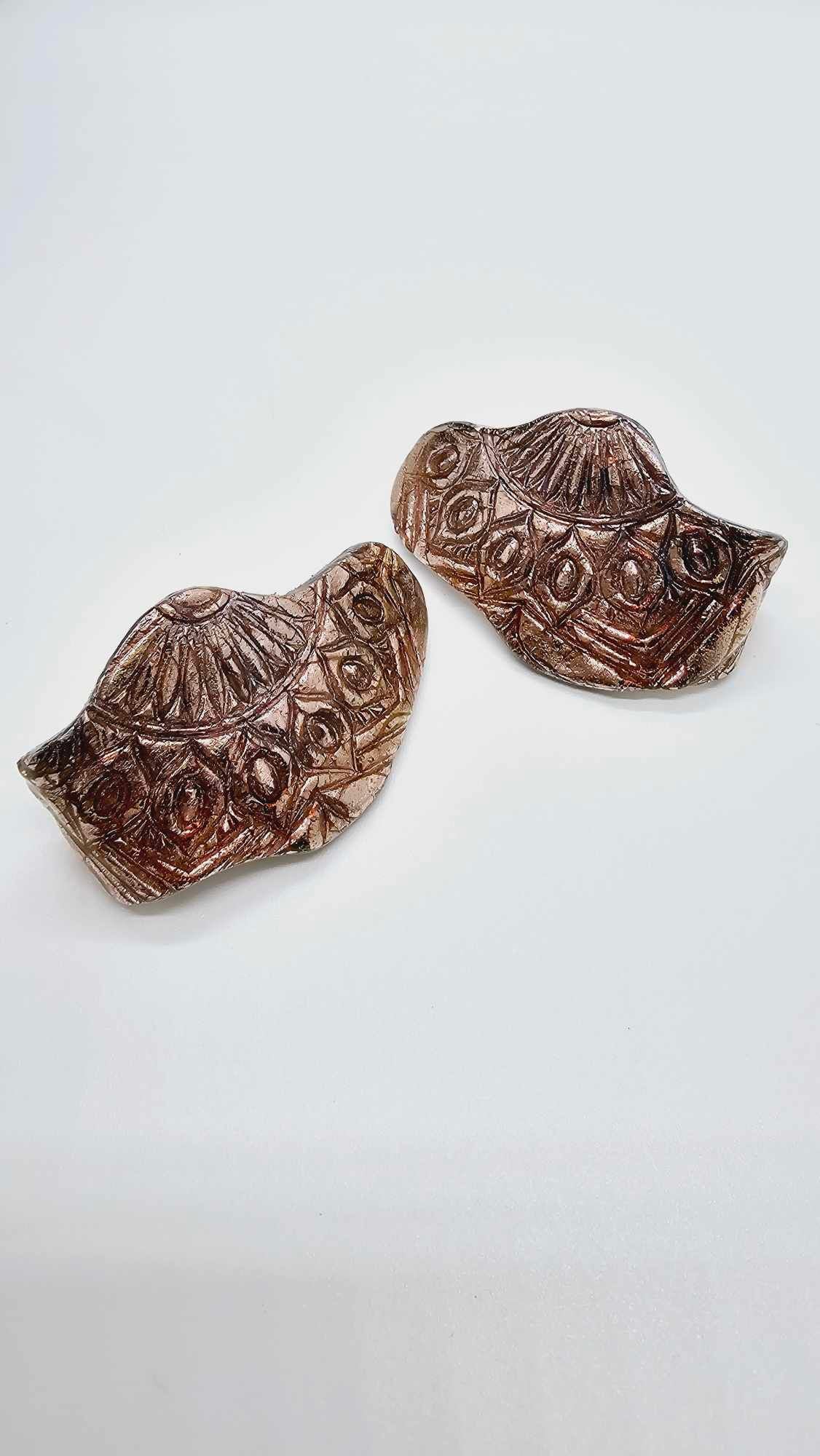 BILLY Antique gold clay earrings! (1302 Mosaic)