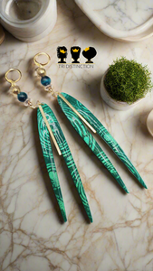 Teal green clay Earrings (Mosaic 1375)