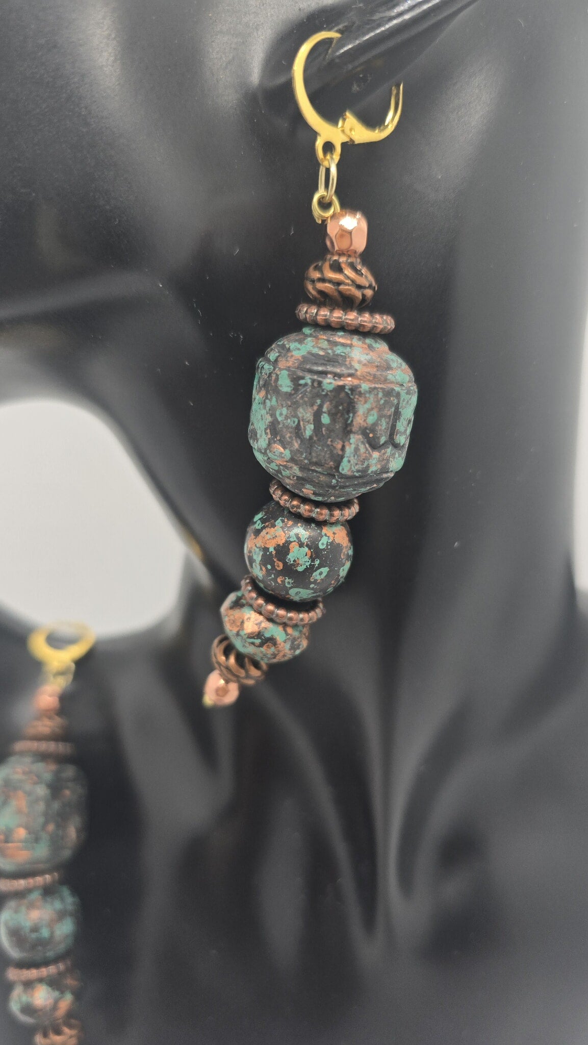 Verdigris Earth Earrings & Bracelet Set (Influencer 1674)