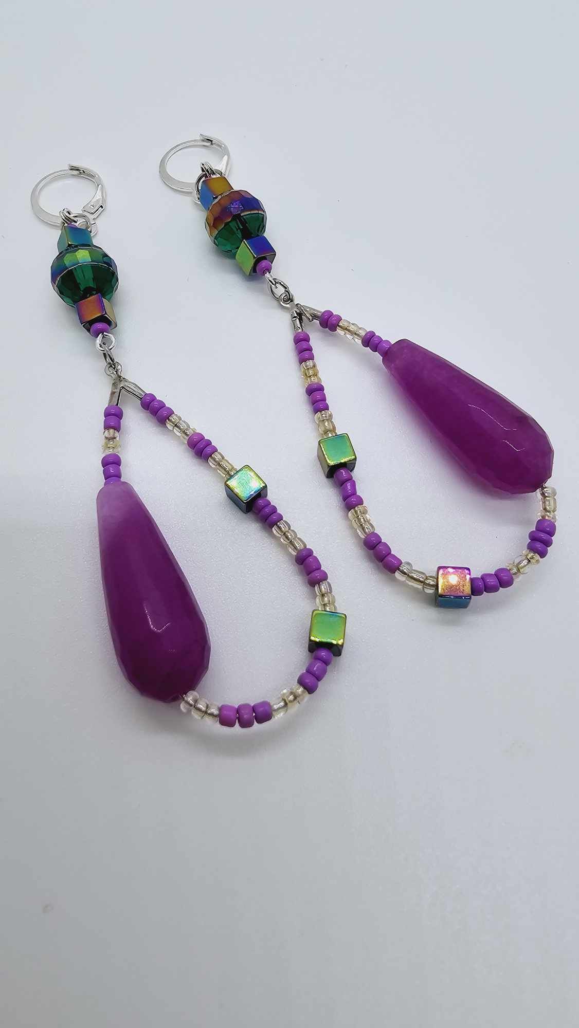 Purple beaded earrings! (1280 Mosaic)