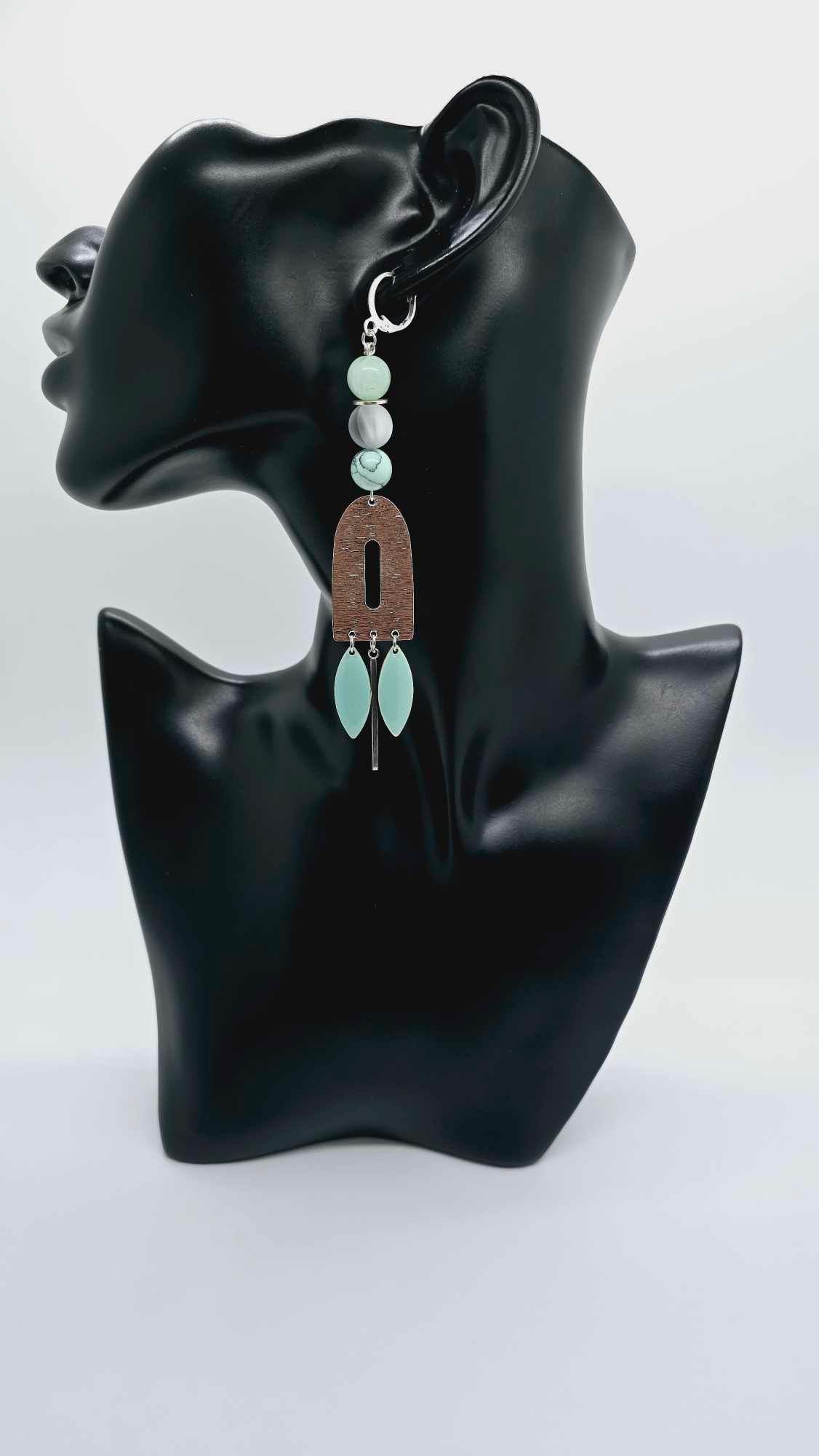 Turquoise and silver earrings! (1279 Mosaic)