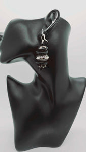 Silver and black Bracelet and earrings set (Ethnix 1311)