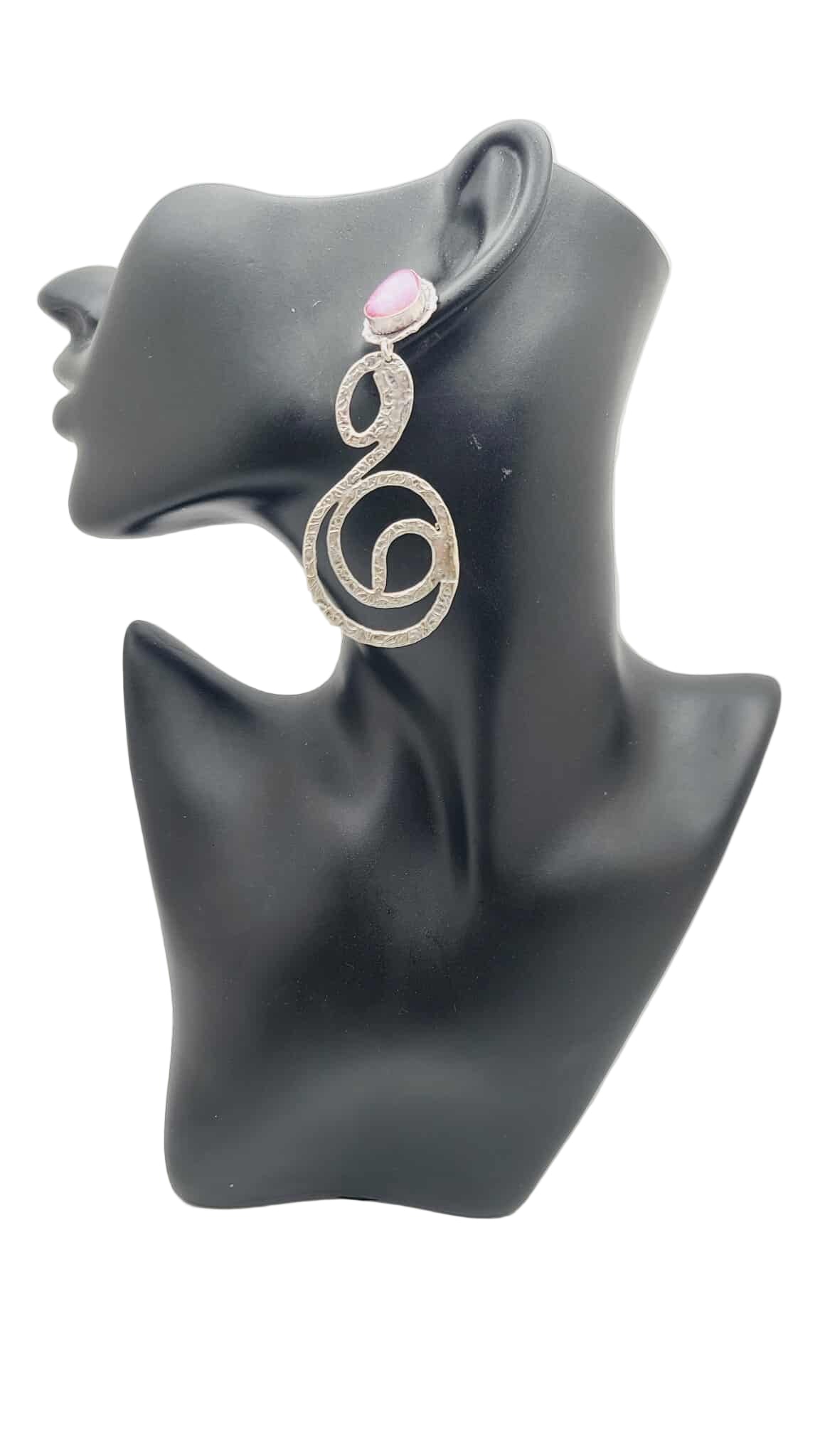Silver Orbit Statement Earrings (Short 1621)