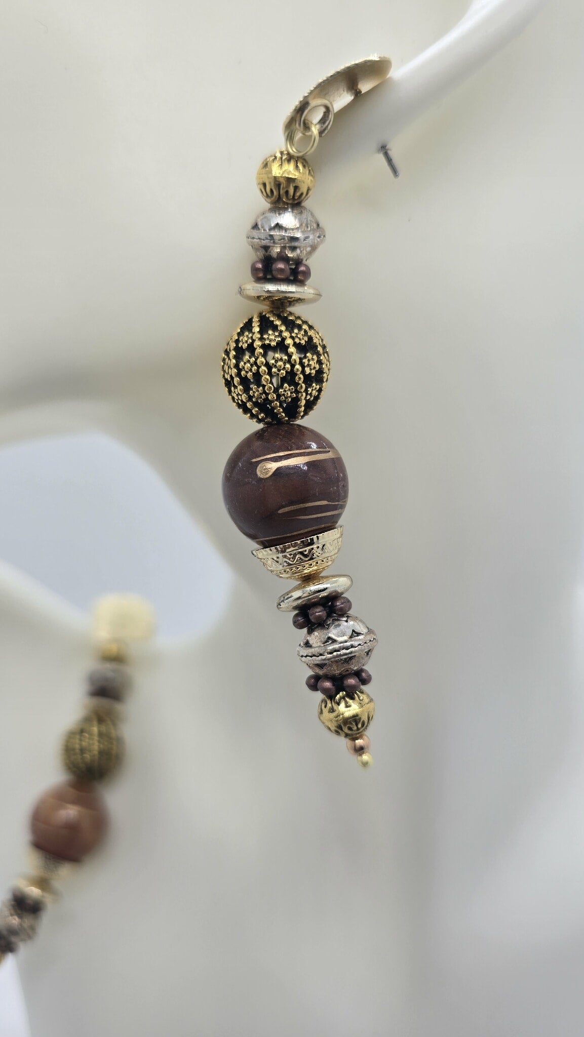 Desert Ember Beaded Drop Earrings & Infinity Stack (Influencer 1610)