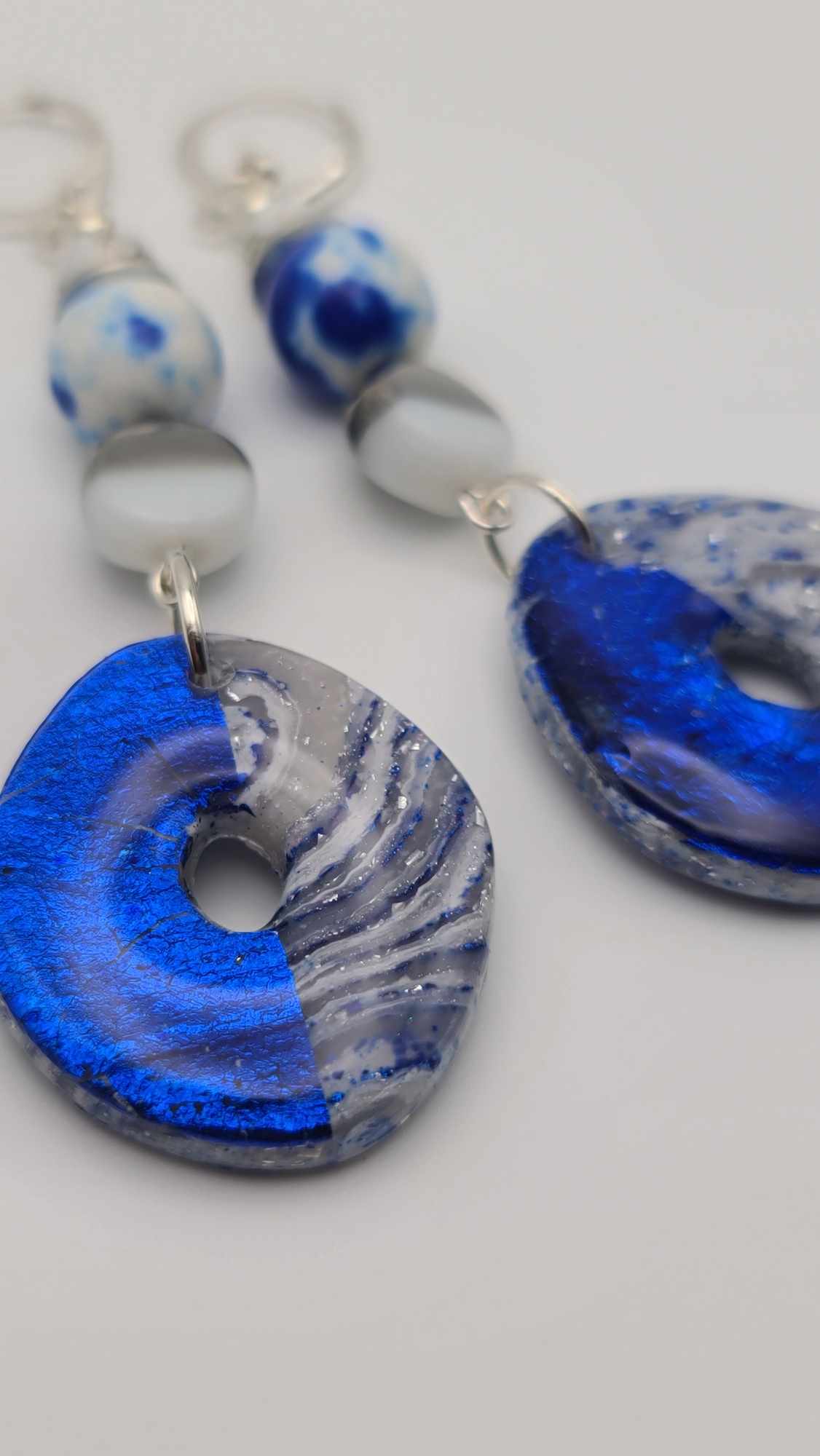 Blue and grey clay Earrings (Savage 1503)