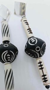 Black and white beaded Earrings (Ethnix 1313)