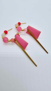 Pink and gold earrings! (1288 Mosaic)