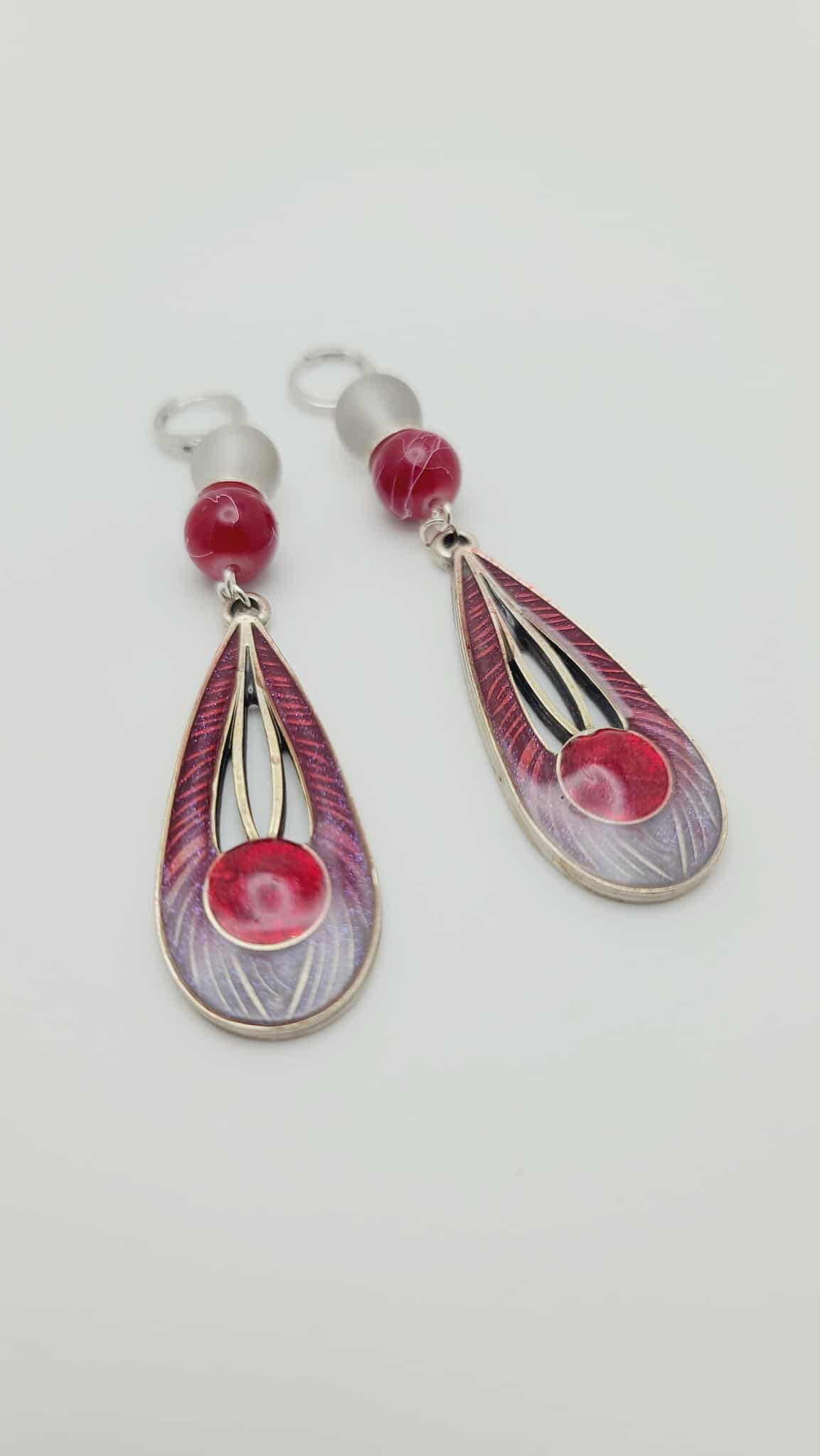 Crimson Aurora Earrings (Mosaic 1644)
