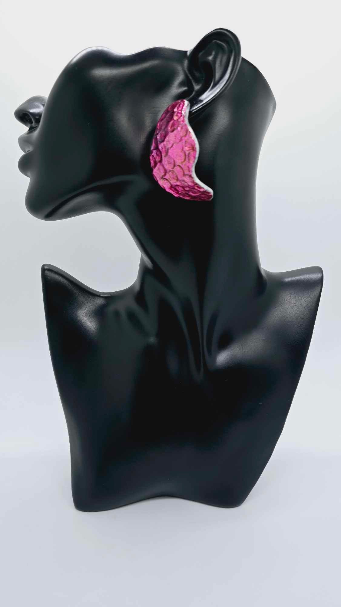 BILLY Hot Pink clay earrings! (1294 Mosaic)