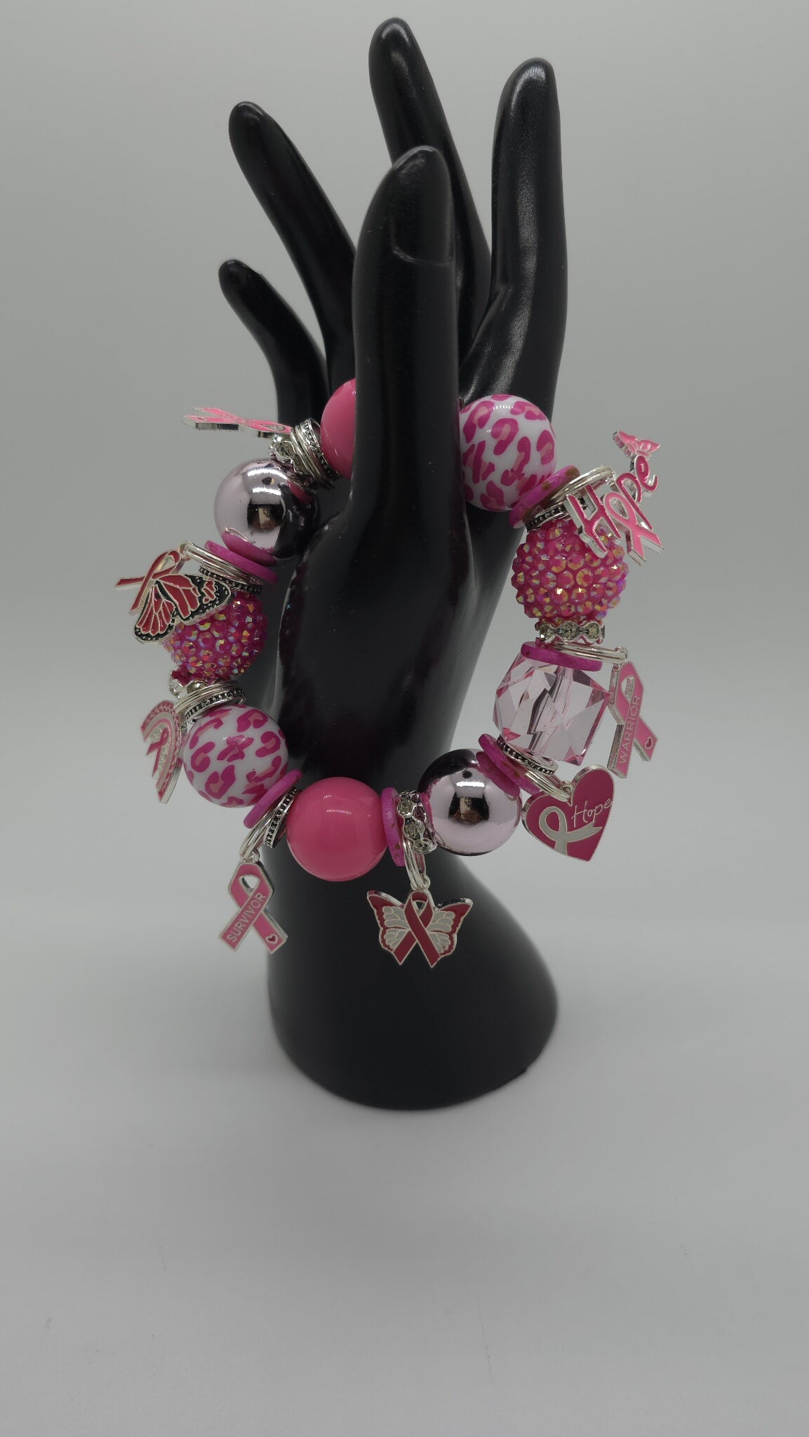 Pink Hope Charm Bracelet (Bracelet 1685)